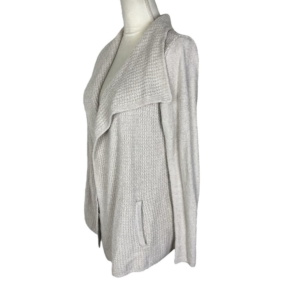 Barefoot Dreams Cozy Chic Lite Waffle Knit Cardigan Sweater Oatmeal Size Small - Picture 4 of 6
